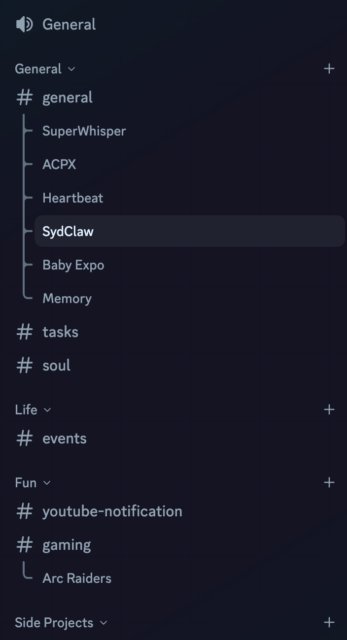 Discord channel structure